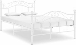 Κρεβάτι Ημίδιπλο για Στρώμα 120x200cm Λευκό