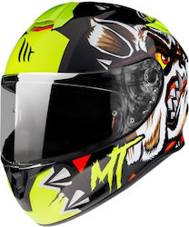 MT Targo Crazydog G3 Full Face Helmet ECE 22.05 Fluo Yellow MTH000KRA372