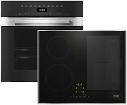Miele Άνω Πάγκου με Επαγωγικές Εστίες Μαύρος H 7460 B + KM 7464 FR