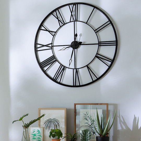 Atmosphera Silent Antique Wall Clock Metallic Black Ø70cm