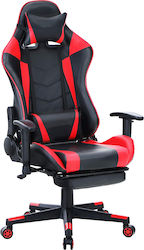 ArteLibre Sligo Artificial Leather Gaming Chair with Adjustable Arms and Footrest Black / Red