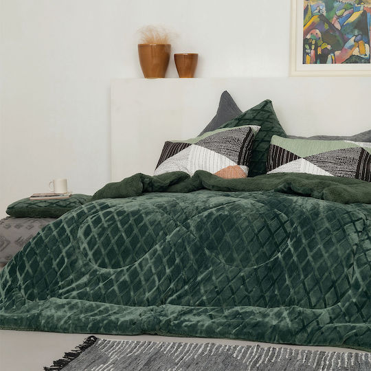 Palamaiki Κουβερτοπάπλωμα Υπέρδιπλο 220x240εκ. Nadine 2 Green