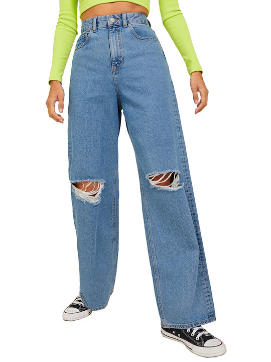 Jack & Jones Дамско джинсово панталони със скъсано с Широка линия