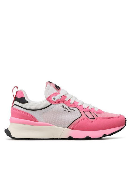 Pepe Jeans Brit Pro Neon Γυναικεία Sneakers Ροζ