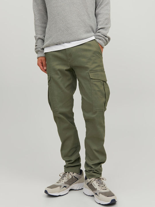 Jack & Jones Men's Trousers Cargo Elastic in Slim Fit Deep Lichen Green