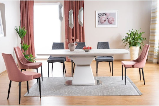 Saturn II Dining Room Extendable White 160+50x90x76cm