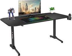 Γραφείο Gaming Hero 4.7 με USB θύρες 160x75x75εκ. Black