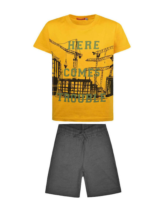 Energiers Детски комплект с къси панталони Лятно 2бр Жълт