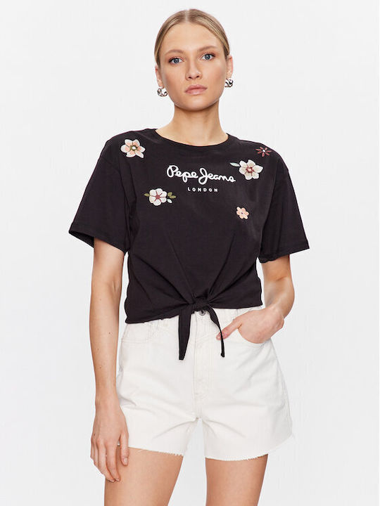 Pepe Jeans Odessa Women's T-shirt Floral Black PL505455-999