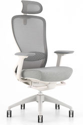 ErgoAction Action Chair VX Офис Стол С Регулируеми Подлакътници Бял / Сив