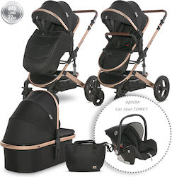 Lorelli Boston 3 in 1 Adjustable 3 in 1 Baby Stroller Suitable for Newborn Black 14.2kg