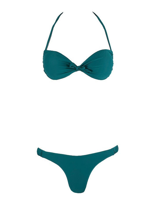 Famous Shoes Set Bikini Animal Print Τριγωνάκι Brazil Πράσινο CP GREEN Skroutz gr