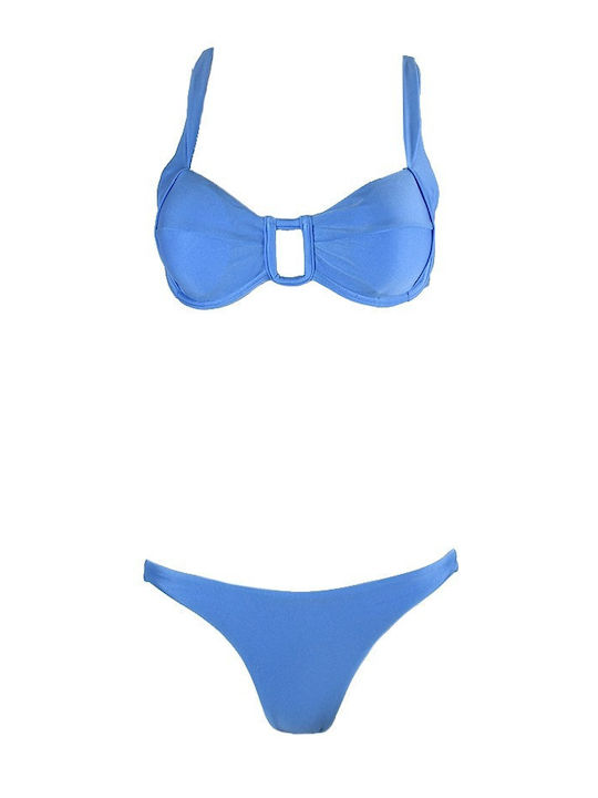 Famous Shoes Set Bikini Τριγωνάκι Μπλε CP202104 BLUE Skroutz gr