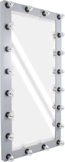 GloboStar Makeup Mirror Ολόσωμος Ορθογώνιος Γκρι & LED Φωτισμό 160x80cm