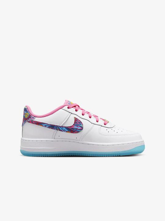 Nike Παιδικά Sneakers Air Force 1 Low '07 White / Pink Glow / Speed Yellow / Multicolor