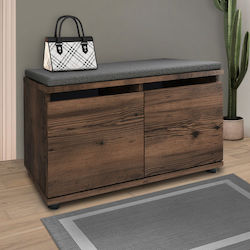 Twain Schuhbank aus Holz Braun 80x35x42cm