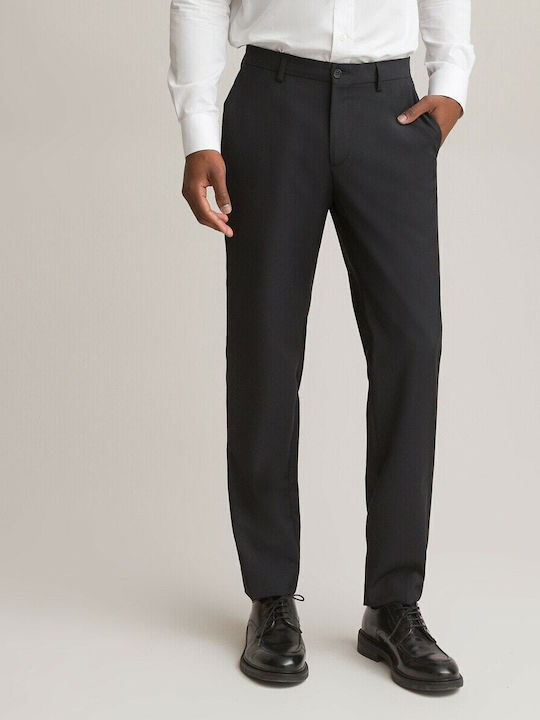 La Redoute Men's Trousers Suit Elastic in Straight Line Black