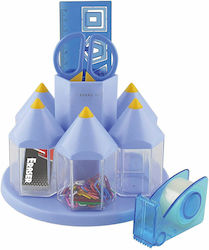 Plastik Büro-Organisator Set in Blau Farbe 16,2x16,2cm