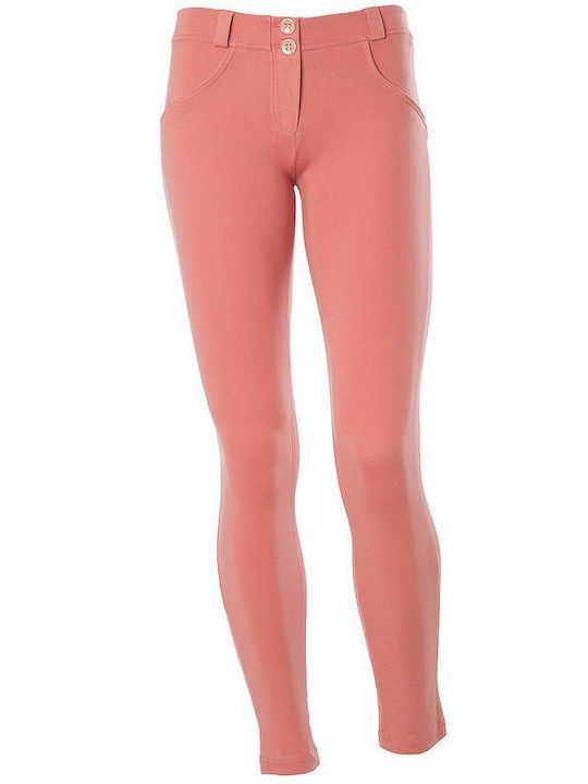 Freddy Women's Cotton Capri Trousers Push-up in Slim Fit Pink WRUP5L1E-P17