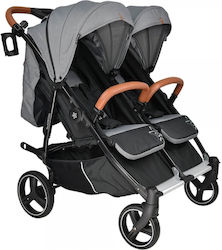 Bebe Stars Double Trouble Double Stroller Suitable for Newborn Gray 12.5kg