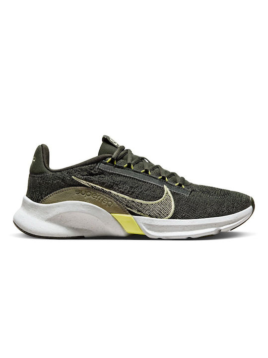 Nike Superrep Go 3 Next Nature Flyknit Мъжки Спортни обувки за Тренировка и Фитнес Зелени