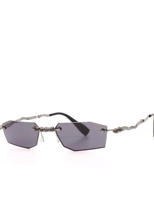 Kuboraum Sunglasses with Silver Metal Frame and Gray Lens H40 BB