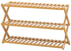 Παπουτσοθήκη από Μπαμπού με 3 Ράφια Μπεζ 68x25x46cm TER-31535