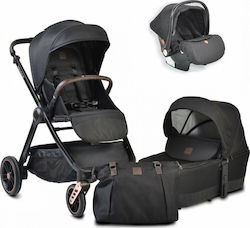 Cangaroo Macan 3 In 1 Verstellbar 3 in 1 Baby Kinderwagen Geeignet für Neugeborene Schwarz