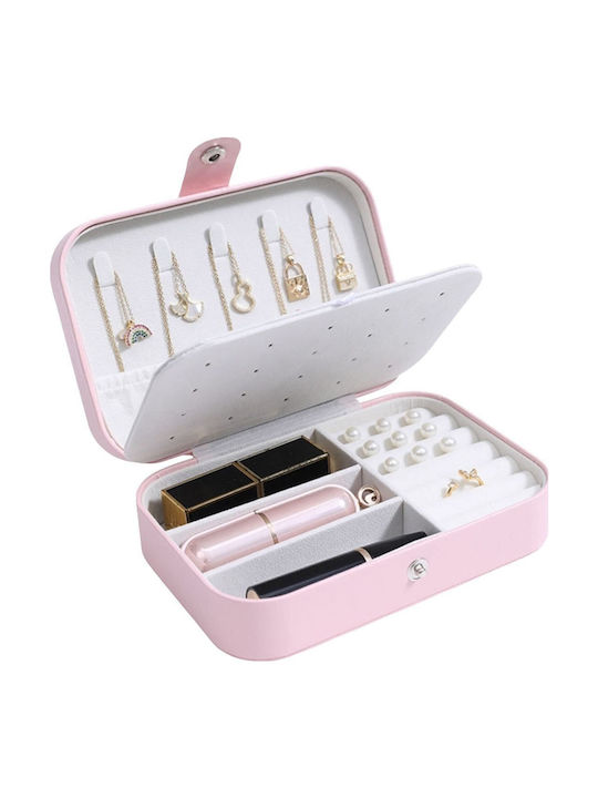 Faux Leather Pink Jewellery Box