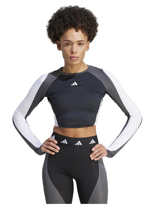Adidas Γυναικεία Αθλητική Μπλούζα Μακρυμάνικη Fast Drying Λευκή