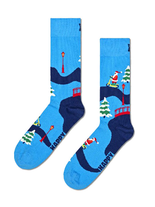 Happy Socks Коледни Чорапи Светлосини 1Пакет