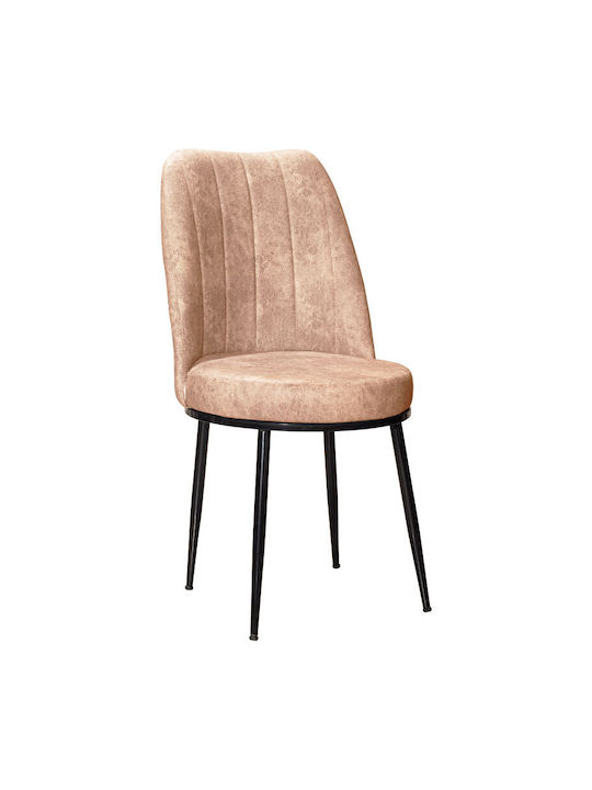 Farell I Dining Room Fabric Chair Ecru / Black 49x48x92cm 4pcs
