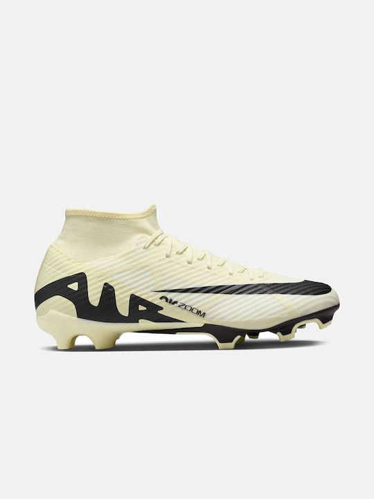 Nike Mercurial Zoom Superfly 9 Academy FG/MG Ψηλά Ποδοσφαιρικά Παπούτσια με Τάπες Lemonade / Black