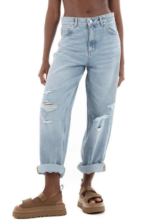 Hugo Boss Дамско джинсово панталони с Релаксирана кройка светлосиньо
