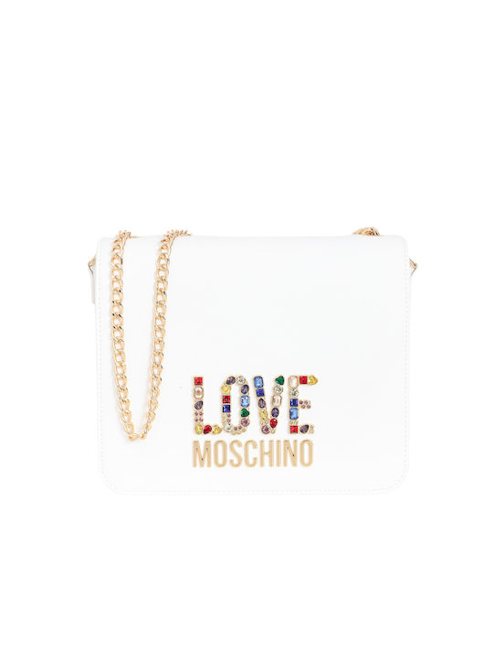 Moschino Γυναικεία Τσάντα Ώμου Λευκή