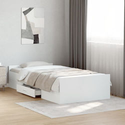 Single Bed Base for Mattress 75x190cm White