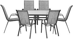 Set Dining 7 Piese Gri