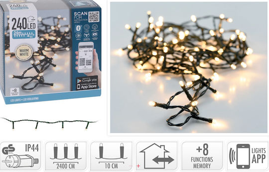 240 Smart Λαμπάκια LED 24μ. Θερμό Λευκό σε Σειρά