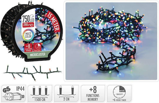 750 Λαμπάκια LED 15μ. Πολύχρωμα σε Σειρά