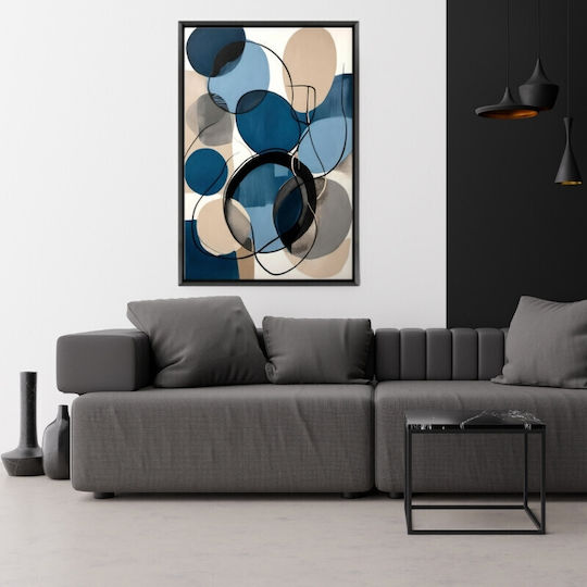 Megapap Blue And Beige Abstract Πίνακας σε Καμβά 70x100cm
