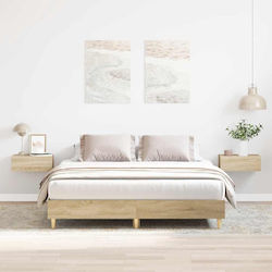 Vidaxl Πλαίσιο Κρεβατιού Χωρίς Στρώμα 150x200cm Επεξεργασμένο Ξύλο 1 Τεμ Διπλό Καφέ