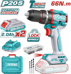 Total TIDLI20668E Κρουστικό Δραπανοκατσάβιδο 20V 2x2Ah