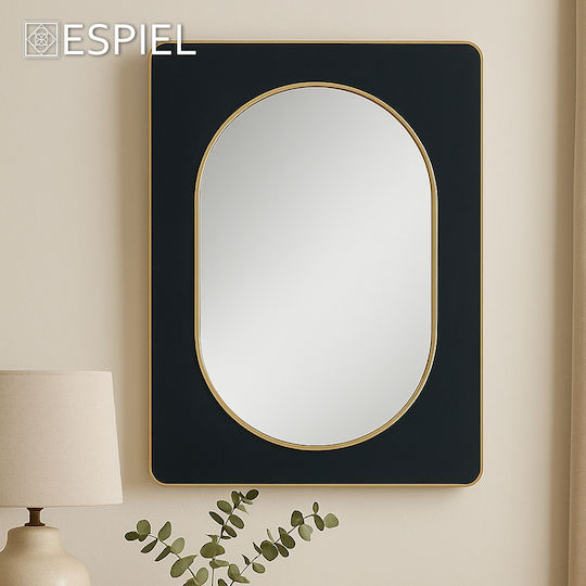 Espiel ECO603 Правоъгълен Черен Огледало на Стената 70x50см