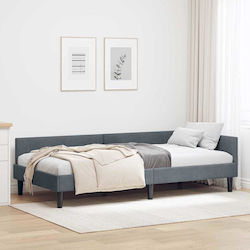 Pat Single Pentru Saltea 90x190cm Gri Închis