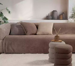 Nef-Nef Homeware Dakari Τριθέσιου Καναπέ Π180xΜ300cm Brown
