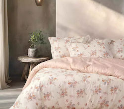 Nef-Nef Homeware Premium Σετ Υπέρδιπλο 4τμχ 240x270εκ. Ecru/rose
