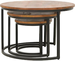Side Table Frina 3pcs L45xW45xH70cm. Walnut