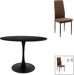 Τραπέζι Κουζίνας Balou-parker με 4 Καρέκλες 120x120εκ.