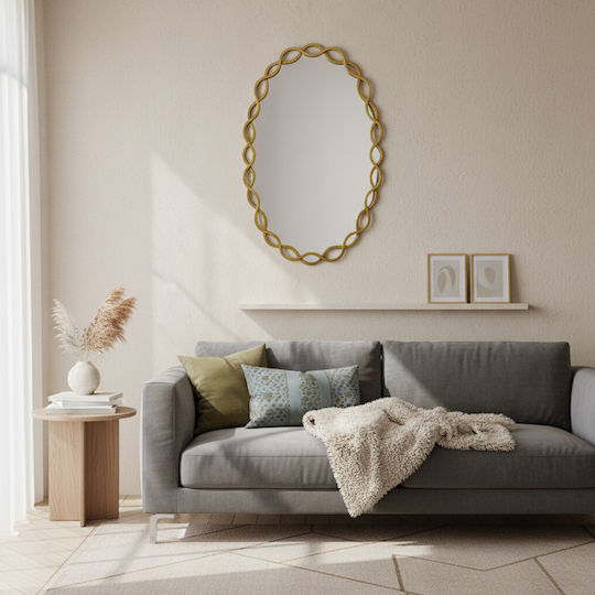 Pakketo Untento Inart Οβάλ Χρυσός 77x51cm