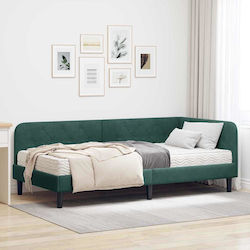 Single Sofa Bed with Mattress 90x190cm Green